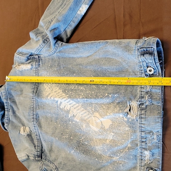 ART CLASS Graphic Studed Denim Jean Jacket M - Picture 14 of 14